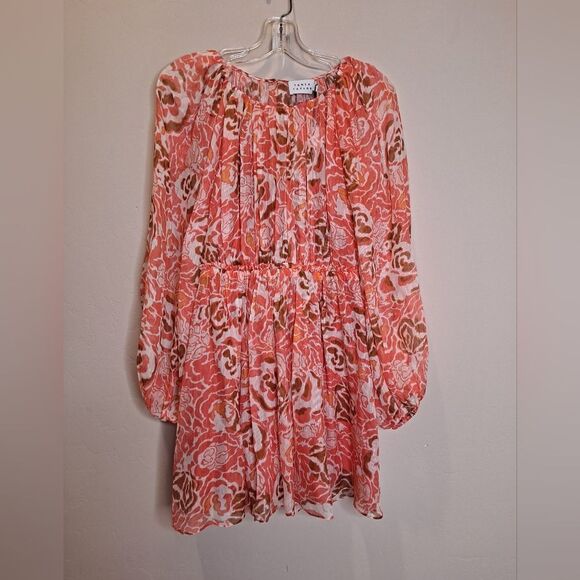 TANYA TAYLOR Guava Linen Blend York Mini Dress MSRP $545 NWT 8 - Picture 2 of 9